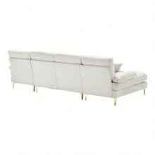 Canapé d'angle moderne en forme de U, tissu chenille, canapé surdimensionné avec méridienne, canapé modulable avec pouf et coussins, élégant pour le salon