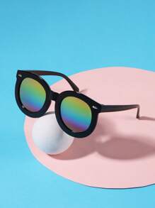 1 PC Boys Girls 4-8Y Acrylic Casual Clashing Color Spring Fashion Glasses For Holiday Outing, Costume Matching And Party Use