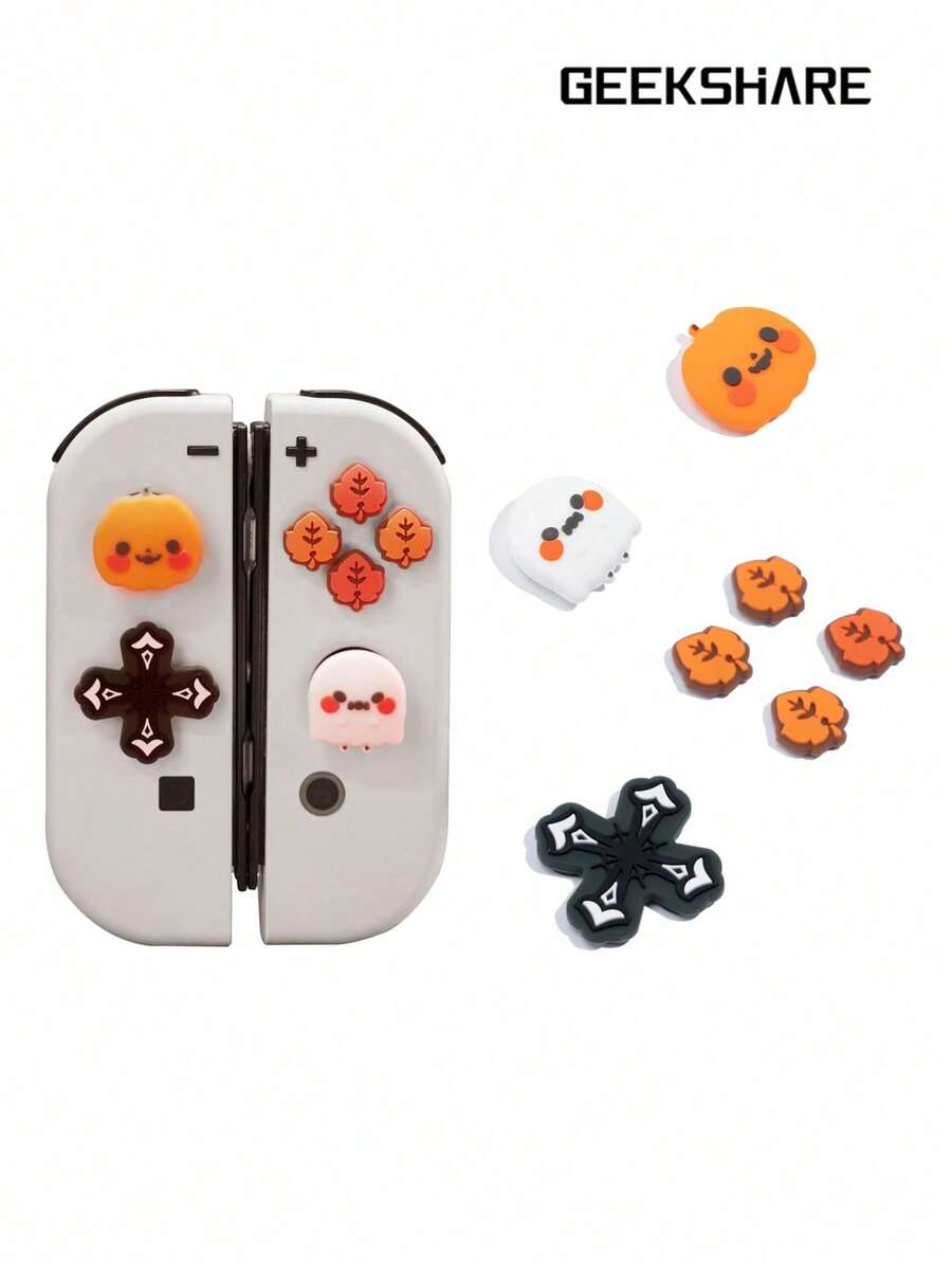 GeekShare Nút điều hướng thiết kế hình bí ngô và ma dễ thương và nút ABXY tương thích với Switch/OLED - Nhiều màu - Xem 1