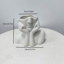 1pc Female Head Vase, Modern Vase, Used For Garden Home Living Room Decoration, Desktop Art Sculpture Indoor And Outdoor Gifts Birthday Graduation