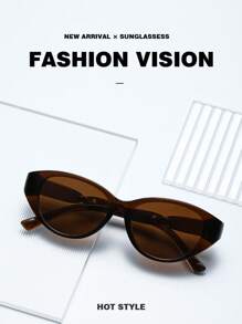 1pc Women's Unique Cat Eye Twisted Temple Street Snap Fashion Glasses, Casual Everyday Face Flattering For Summer Beach Vacation,Outdoor,Travel
