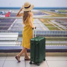 Lightweight Multifunctional Travel Suitcase With 360° Spinner Wheels, 4 Pieces, 12/20/24/28 Inch, Durable Hard Shell, Corner Protection - Dark Green - View 9