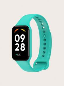 1 件纯色休闲风格一体式硅胶智能手环表带适用于 Mi Band 8 Active