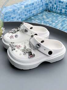 1 Pair Children White Fashion Slides, Comfortable Simple Kids Summer Outdoor Beach Slippers - White - View 3