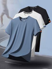 Men's Outdoor Sports T-Shirt, Casual Loose Fit Short Sleeve Tee For Spring/Summer, Comfortable For Outdoor Activities, Suitable For Tennis, Golf, Field Hockey, Equestrian - Black - View 5