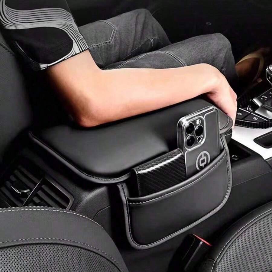 1 pieza Almohadilla para reposabrazos central del automóvil, resistente al desgaste, textura cómoda, almohadilla delgada para reposabrazos, universal para automóvil, esencial para viajes, almacenamiento de artículos diversos y tarjetas/teléfono/llaves - Multicolor - Ver 1