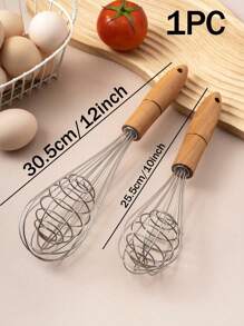 木制手动搅拌器、厨房蛋糕面糊搅拌器、打蛋器、奶油搅拌器 - 彩色 - 查看 7