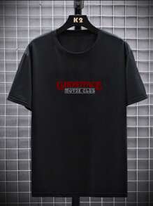 Teen Boys' Horror Movie Graphic Round Neck Short Sleeve T-Shirt, Versatile Daily Wear