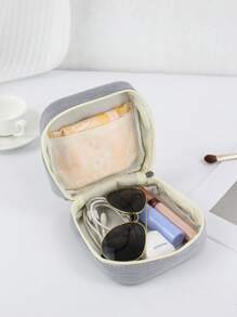 1 Piece Of Women's Makeup Bag, Large Capacity Multifunctional Handheld Wash Bag, Travel Cosmetics Storage Bag, Portable Hand Bag, Coin Purse, Sanitary Napkin Storage Bag, School, Home, Touch Up Bag, Materials, Recommended For Girls' Good Products Makeup Travel Toiletry Organizer Essentials Gifts Storage Zipper Accessories Nail Bags, Makeup Bag, Vanity,Christmas Gifts,Pouch,Travel,Gifts For Women Travel Essential,Pouch,Clutch / Small Handbag, Makeup Organizer,Makeup Organize,Pouch,Brush Holder,Mini Pouch,Large Capacity Pouch,Gifts For Women,Christmas Gifts,Gift Ideas For Women,Pouch,Makeup Pouch,Travel Essential - Grey - View 9