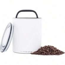 Matte Black Kilo Coffee Storage Canister, Large Food Container With Patented Airtight 2-Way Lid, Holds 2.2 Lb Dry Beans