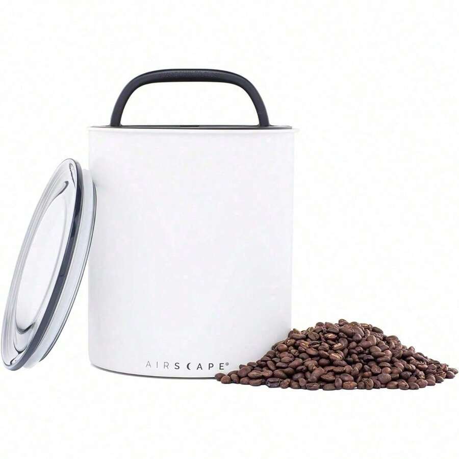 Matte Black Kilo Coffee Storage Canister, Large Food Container With Patented Airtight 2-Way Lid, Holds 2.2 Lb Dry Beans