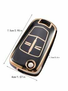 1pc Black Opel Car Key Case - Multicolor - View 3