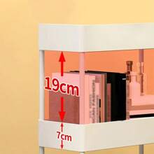 Un carrito de almacenamiento multifuncional de tres pisos, tamaño ampliado, adecuado para la cocina para almacenar alimentos, baño para almacenar artículos de aseo, Sala de estar para almacenar botellas, balcón para almacenar macetas, dormitorio para almacenar juguetes y así sucesivamente. - Blanco - Ver 2