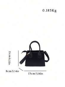 1pc Pu Zipper Closure, Customizable Text, Name, Fashionable Niche Design, Simple Mini Handbag, Small Square Bag, Korean Version, Versatile Small Crossbody Bag, Shoulder Bag, Casual And Comfortable Adjustable Shoulder Strap, Smooth And Long Style, Versatile And Not Picky, Suitable For Daily Use, Suitable For Girls' Daily Shopping And Travel - Solid Color Handbag - View 10
