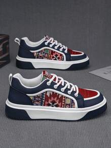 2025 春季新款男士休闲滑板鞋，时尚百搭厚底网眼鞋，适合青少年夏季休闲、户外运动、度假旅行、毕业礼物或生日礼服配饰 - 彩色 - 查看 12