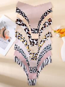 10 件/包 - 女士无缝波浪边内裤，舒适性感亲肤面料女士无缝内裤 - 彩色 - 查看 3