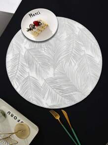 1/4/6 piezas Individuales metálicos con nubes ahumadas para decoración de mesa de boda o fiesta, individual de hoja de palma de primavera