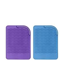 1/2pcs High-Temperature Silicone Mat Set, Portable Travel Hot Tool Organizer Mat Fits Curling Iron/Straightener/Styler, Foldable Heat-Resistant Protective Pad, Salon-Grade Safe Heat Insulation Accessory