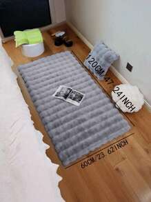 1pc Soft Fluffy Gray Bedroom Living Room INS Style Plush Carpet, Made Of Bubble Plush Fabric, Easy To Clean, Suitable For Bedroom, Living Room, Sofa, Coffee Table, Dressing Room And Other Areas - Grey - View 3