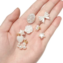 1 Box Assorted Pearl Decor Flower, Heart, And Face Shaped DIY Accessories Set - Multicolor - View 2
