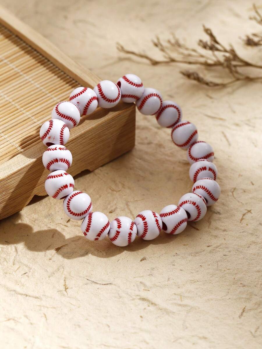 1pc Bohemian Unique Design Baseball Style Fashion Classic Sports Enthusiast Versatile Bracelet