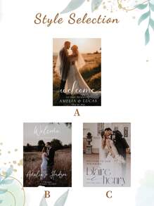 Customizable Wedding Welcome Sign Template, Personalized Photo Wedding Welcome Sign, Modern Minimalist Wedding Signage Decor, Editable And Printable Wedding Welcome Poster (With Photo), Custom Bride Wedding Welcome Directional Sign, For Wedding Ceremony Entrance And Reception Area Decoration And Wedding Party Display Signage - Multicolor - View 5