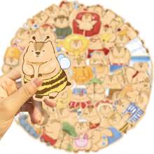 50 pezzi di graziosi adesivi in vinile con la figura di una marmotta - in vari disegni per borracce, laptop, diari e auto - carta adesiva resistente che non si stacca facilmente per un artigianato fai-da-te perfetto e personalizzazione