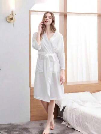 1 件便携式一次性酒店浴袍，适用于酒店、家庭、泳池派对、婚礼、户外用品、伴娘礼物家居浴室装饰夏季返校