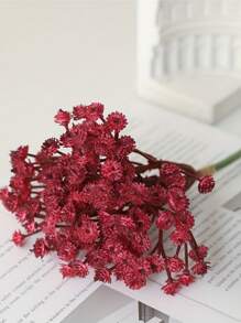 6Pcs Artificial Babys Breath 8.67" Gypsophila Greenery Sprays, Burgundy Babys Breath Artificial Flowers Real Touch White Fake Flowers For Wedding Bouquets Centerpieces Floral Arrangements And Decorations