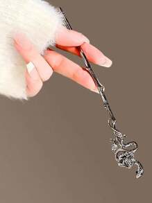 新款蛇形猫眼蝴蝶发夹，现代简约风格，高端大气上档次。后脑勺发夹，适合女士发饰、发饰、发髻、发髻制作器、发髻发片、发夹、学校用品等。 - 銀色 - 查看 6