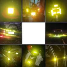 10片/包 摩托车汽车保险杠反光条贴纸，摩托车反光贴纸，反光胶带，警示贴 - 彩色 - 查看 4