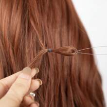 接发环穿针器拉钩工具和串珠装置工具环穿线器用于头发或羽毛接发 - 黑色 - 查看 5