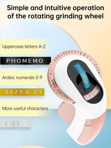 Phomemo 1 Pc Portable Hand-Pressed Label Printer, Mini Mechanical Embossing Printer, Home Label Printer With Three Rolls Of Consumables - White Pink - View 10