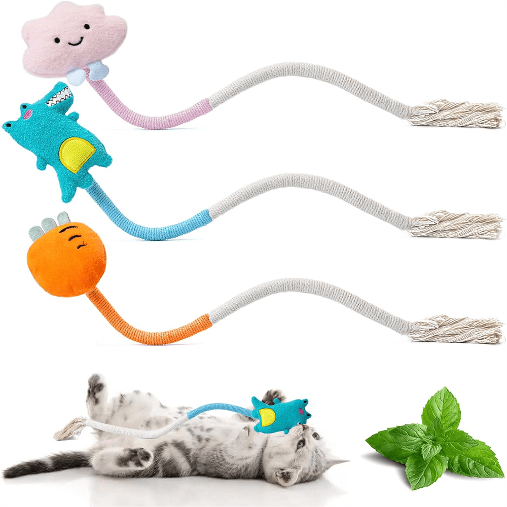 Cat Lover And Cat Mom Love Toy Sisal Rope Snake-Shaped Interactive Toy - Bite-Resistant Cat Lover And Cat Mom Love Teeth Grinding Toy With Plush Chewing Part - Indoor Cat/Dog Lover Gift And Dog/Cat Mom Love Pet Toy Suitable For Cat Lover And Cat Mom Love Teeth Cleaning And Scratching