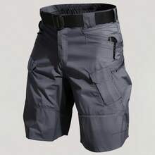 Men's Waterproof Tactical Shorts Outdoor Cargo Shorts, Lightweight Quick Dry Breathable Hiking Fishing Cargo Shorts - 灰色 - 查看 1