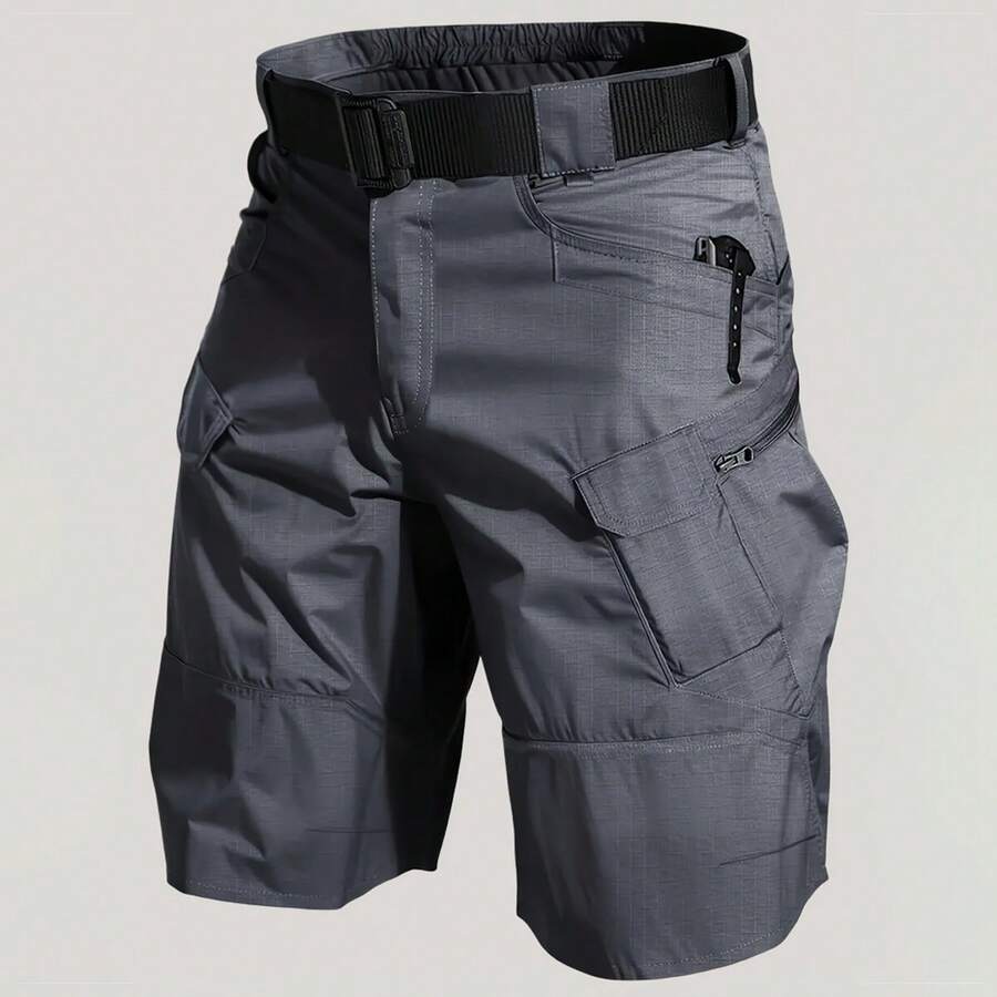 Men's Waterproof Tactical Shorts Outdoor Cargo Shorts, Lightweight Quick Dry Breathable Hiking Fishing Cargo Shorts - 灰色 - 查看 1