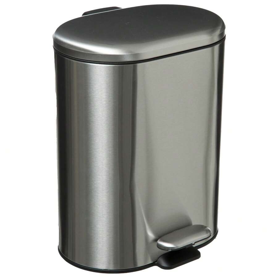 Atmosphera FIVE. Cubo pedal acero inoxidable Siliflex 6 L blanco. - Gris - Ver 1