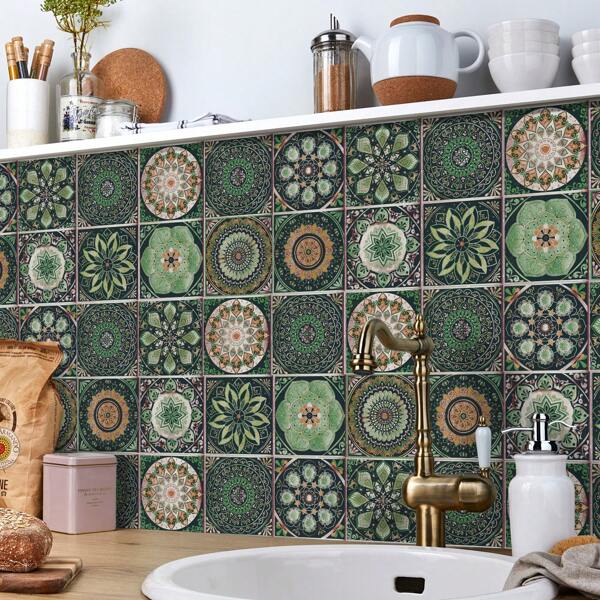 Waterproof Tile Sticker Bathroom Kitchen Pvc Creative Pattern Tile Wall Sticker