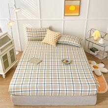 1入組格子圖案床笠，臥室現代織物床笠 - 彩色 - 查看 5