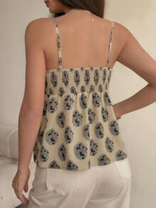 Camiseta de tirantes estampada de estilo bohemio para mujeres