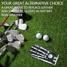 FINGER TEN Golf Gloves Men Right Handed Golfer Left Hand 1 Pack Leather Breathable Comfortable Weathersof Grip Size Small Medium ML Large XL - Skull - View 6