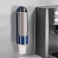 1 pieza Dispensador de vasos de papel desechables de tipo de extracción, soporte plástico para vasos, organizador de almacenamiento anti-polvo para oficina y hogar - Multicolor - Ver 16