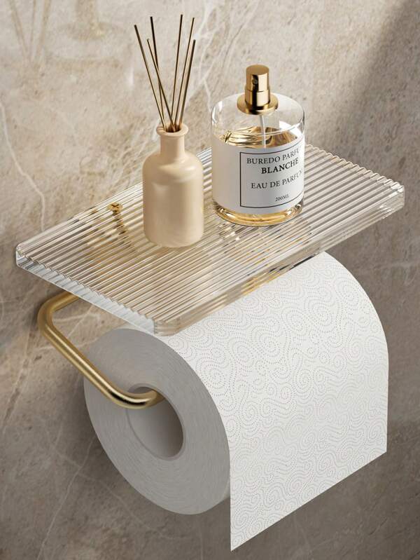 Caixa de papel higiênico sem furos para vaso sanitário Caixa de papel higiênico Suporte de acrílico para lenços de papel Suporte para rolo de papel higiênico