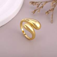 1pc 18k Gold Plated Copper Cross Ring, Suitable For Everyday Wear For Women