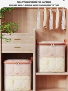 1pc New Duvet/Blanket Storage Bag, Transparent Waterproof Moisture-Proof Clothing Organizer Box With Large Capacity For Home Moving, Storage