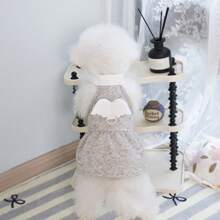25 Korean Style Angel Dress, Princess Costume, Pet Clothes, Dog Dress, Cat Dress With Angel Wings - Grey - View 11
