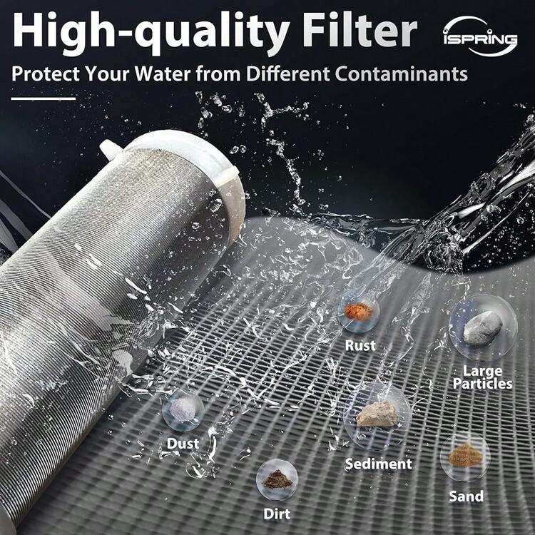 New ISpring WSP-50 Reusable Whole House Spin Down Sediment Water Filter, 50 Micron Flushable Prefilter Filtration, 1" MNPT + 3/4" FNPT, Lead-Free Brass - Claro - Añade 2