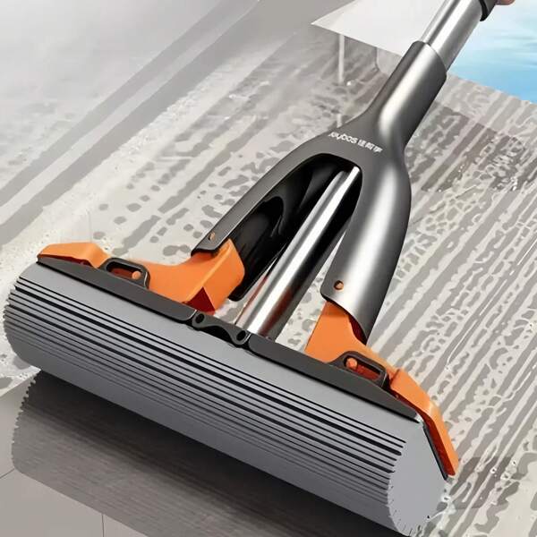 1 Pezzo Joybos® Mini Mocio Compatto 3 in 1 Portatile, Senza Lavaggio, Auto-Strizzante, Con 2 Testine in Spugna Assorbenti, Design Senza Mani, Forte Assorbimento d'Acqua, Senza Elettricità, Adatto per Uso Umido/Asciutto per Pulizie Portatili di Cucina, Vetri, Soggiorno, Bagno, Finestre - Ideale per Pavimenti, Vetri, Mobili.
