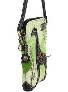 CHALA Canvas Crossbody Cell Phone Purse - Women Multicolor Handbag With Adjustable Strap - Mint Green - View 3