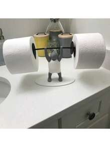 1pc Fun Fitness Gewichtheffer Hygiënerolhouder Afneembaar en eenvoudig te monteren Driedimensionaal tissue-opslagrek Geschikt voor tissue-dispensers in badkamers, keukens en woonkamers